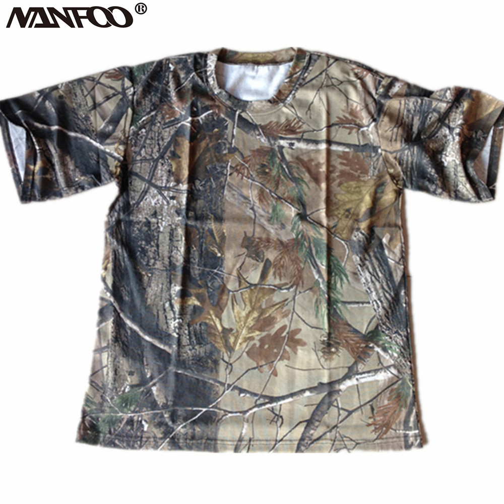 Hunting And Outdoor Shows - Sommer-Kurzarm-T-Shirt für Herren, runder Kragen, bionische