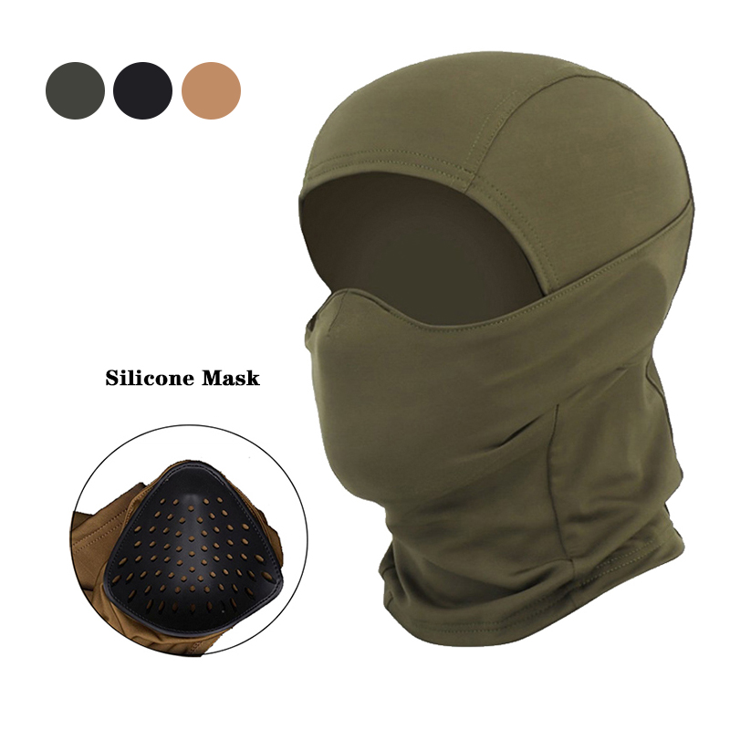 Camo Face Paint - Taktische Silikon-Halbmaske Winddichte Balaclava-Kopfbedeckung für Outdoor